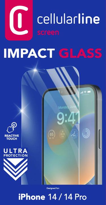 Produktbild Cellularline Antishock Temp Glass (1 Stück, Apple iPhone 14 Pro, Apple iPhone 14)