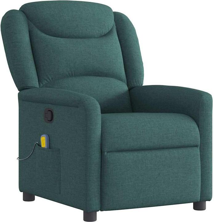 Actual product image VidaXL Massage armchair Dark green fabric Massage TV armchair