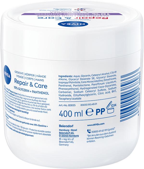 Actual product image NIVEA Repair & Care Sensitive Repair (Body milk, 400 ml)