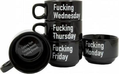 Produktbild Fisura Tassen „Fucking Week“ (5er-Set) (120 ml, 5 x)