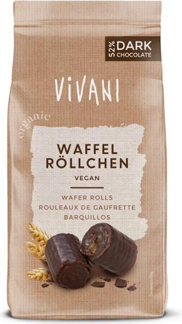 Produktbild Vivani Waffelröllchen Zartbitter vegan (125 g)