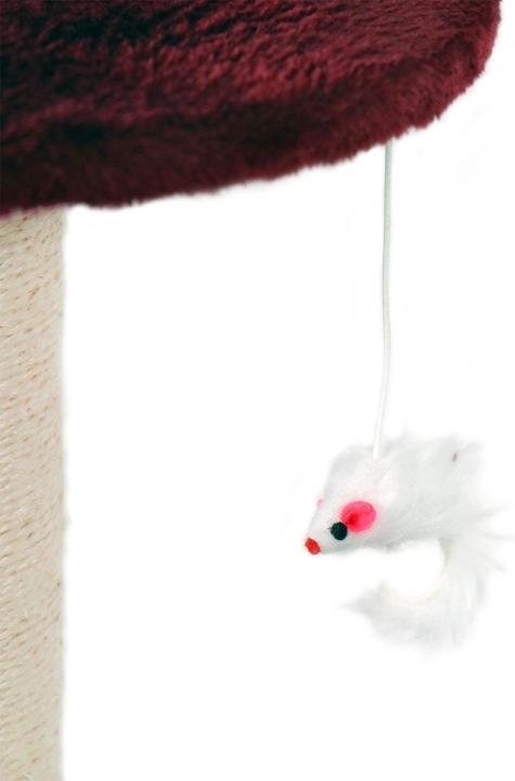 Actual product image Wiltec Cat Tree Red 71cm Scratching Post Climbing Tree Activity Centre Cats Play (71 cm, Red)