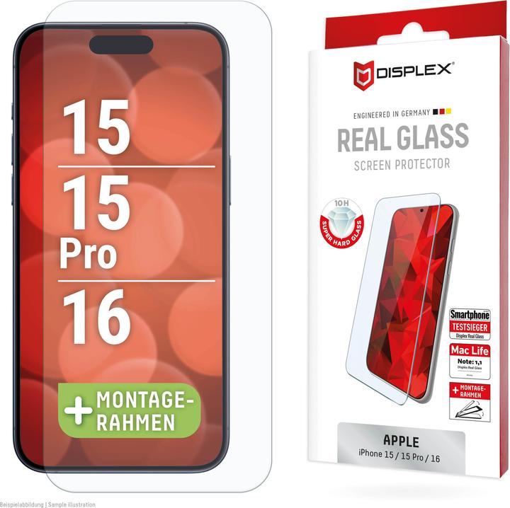 Immagine prodotto Displex Real Glass, 2D Panzerglas (1 Pezzo/i, Apple iPhone 16)