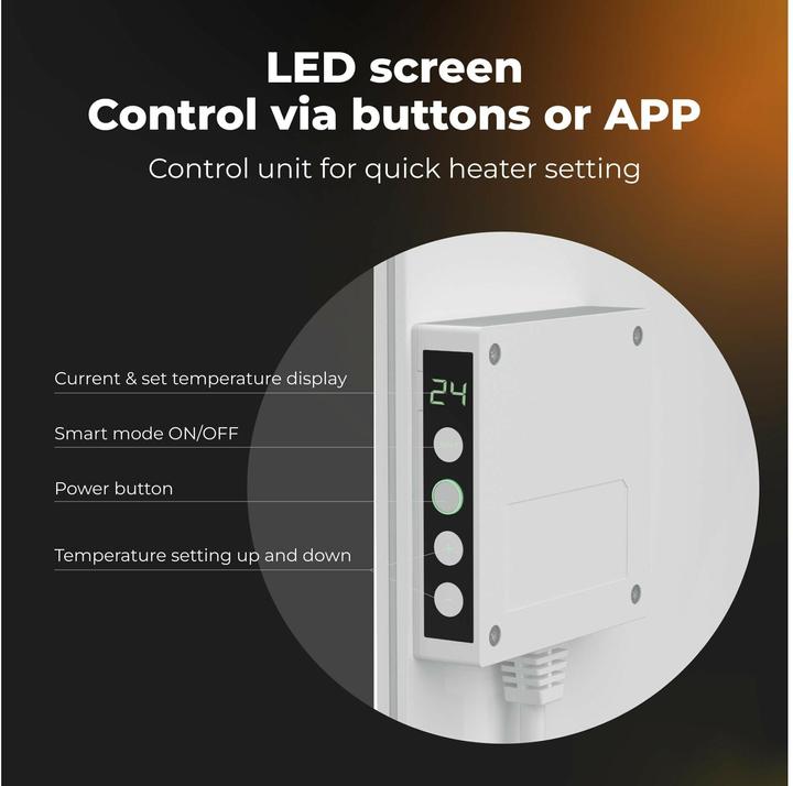 Produktbild Aeno Infrarotheizer Premium Eco Smart LED 700 W, Grau (700 W)