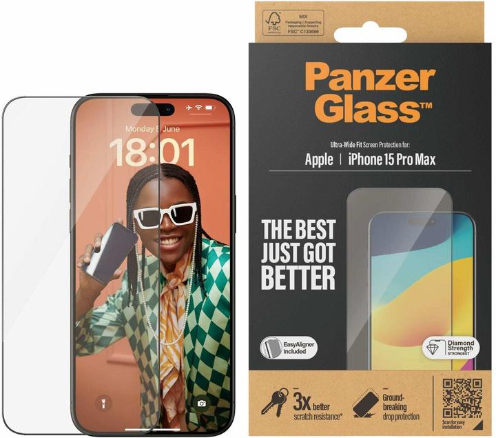 Produktbild PanzerGlass Screen Protector (1 Stück, Apple iPhone 15 Pro Max)