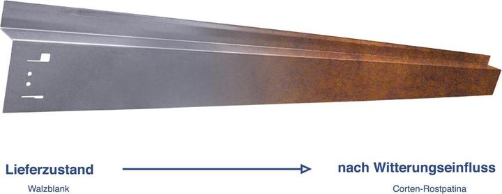 Immagine prodotto Green Split Bordatura per prato con passaruota in acciaio corten, bordatura per falciatura, bordatura per (120 cm)