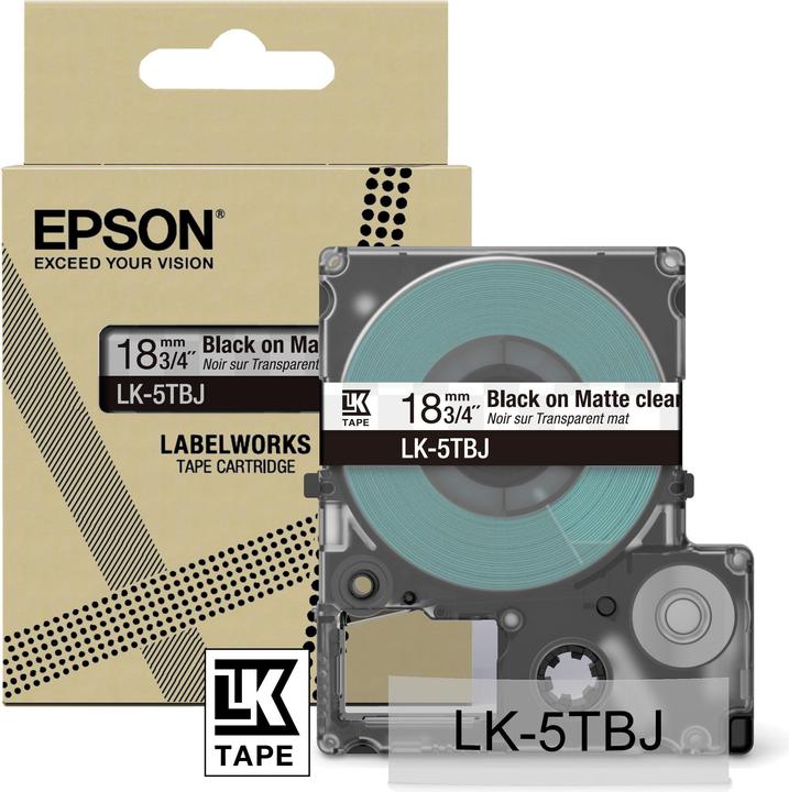 Produktbild Epson Matte Clear/Black 18mm LK-5TBJ (1.80 cm, Transparent)