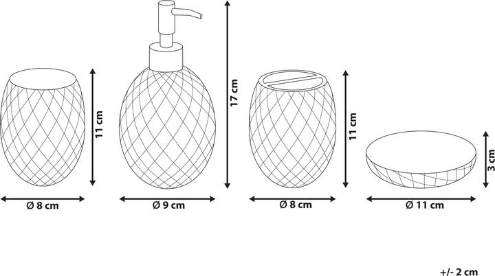 Produktbild Beliani Badezimmer Set 4-teilig Glas grün CANOA