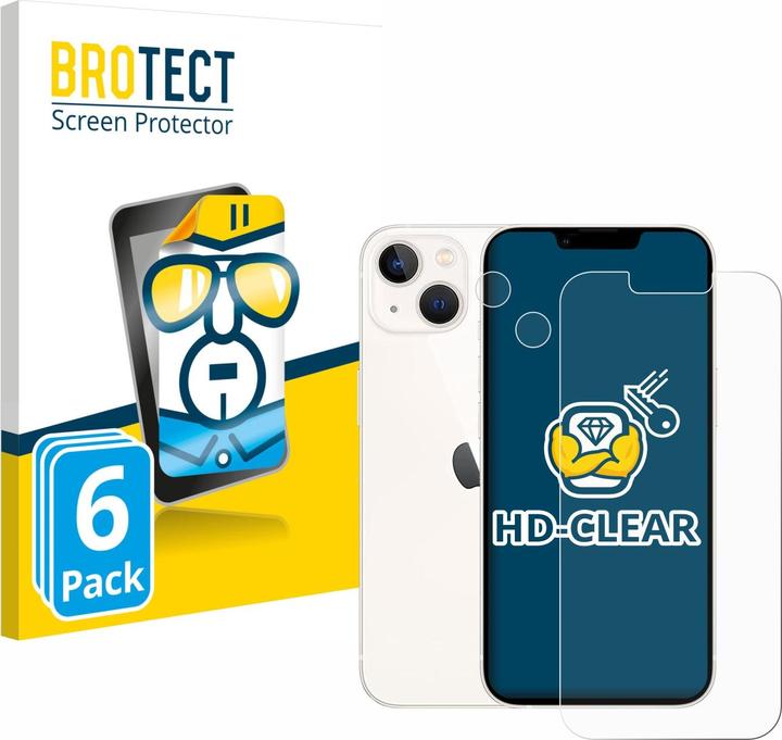 Actual product image BROTECT Screen Protector Clear (6 Piece, Apple iPhone 13)