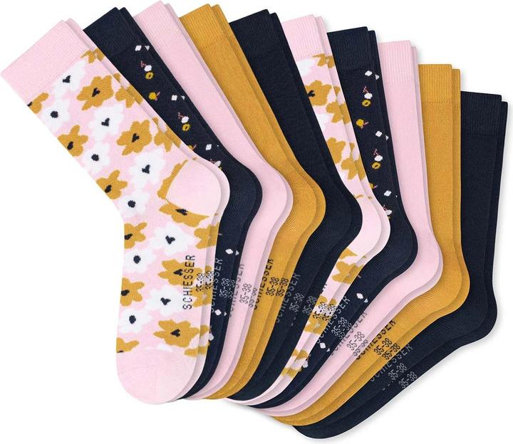 Schiesser 10er Pack Flowers Kindersocken Mädchen (10er Pack, 39 - 42)