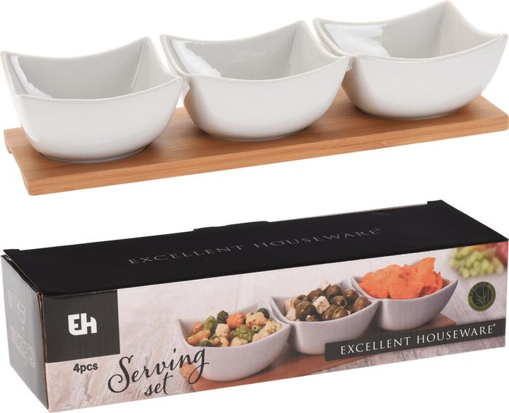 Actual product image Excellent Houseware Serving Set Porcelain 4pcs Whi