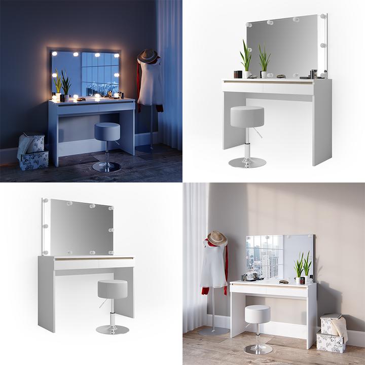 Produktbild Vicco Emma mit Hocker und Beleuchtung (120 x 42 x 83 cm)