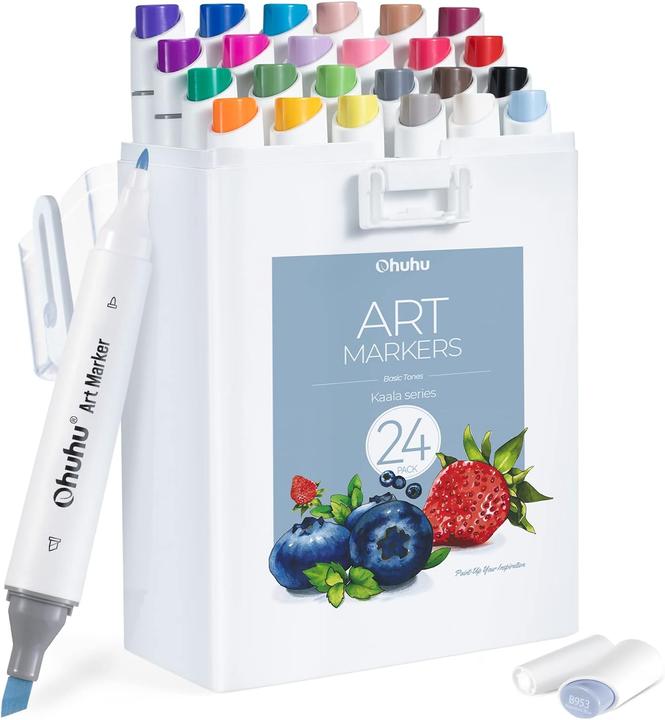 Actual product image Ohuhu Kaala art marker (Multicoloured, 6 mm, 24 x)