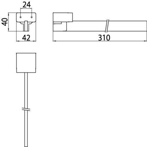 Image du produit Emco loft Porte-serviettes, 1 bras, rigide, 310 mm, chromé