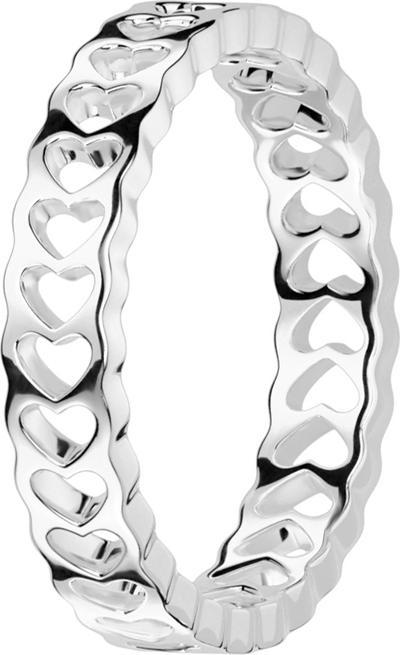 Produktbild Star Piercing Ring silber Herzen gelocht (Chirurgenstahl 316L, ohne Messing)