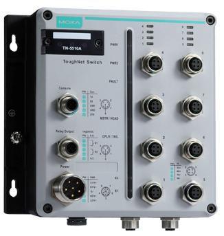 Image du produit Moxa En50155 Commutateur Ethernet M12 administrable (TN-5510A-2GTX-WV-T) - Ethernet