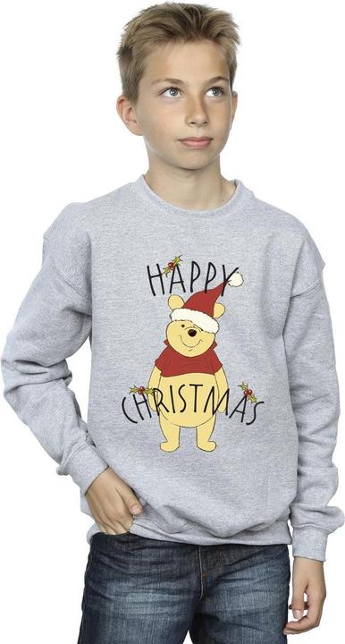 Actual product image Disney Boys Winnie The Pooh Happy Christmas Holly Sweatshirt (104)