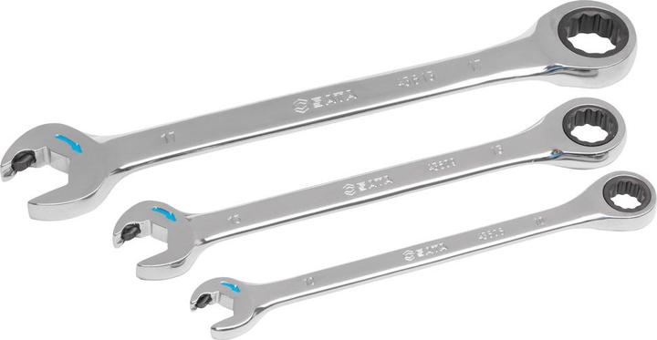 Actual product image SATA KLUCZE PŁASKO-OCZKOWE Z PODWÓJNĄ GRZECHOTKĄ ZESTAW 3 szt / 10, 13, 17mm (17 mm, 10 mm, 13 mm)