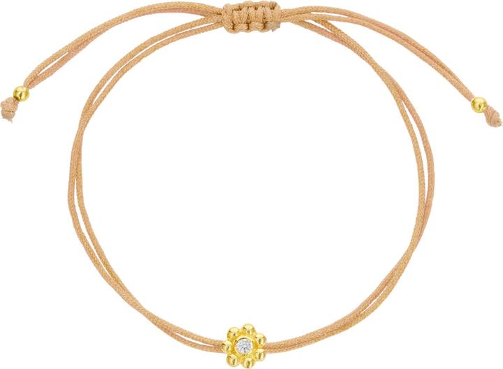 Produktbild Steinkult Armband mit Diamant in silbervergoldeter Fassung "My pretty diamond" (0.60 cm, mit 18 Kt. Gold veredelt und 0.03 ct. Diamant, 925 Sterling Silber, Nylonfaden)