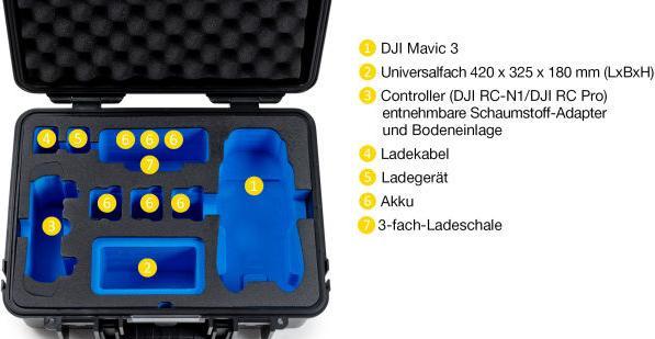 Produktbild B&W International DJI Mavic 3 Fly More Combo Transportkoffer B&W Typ 4000 gelb (Drohnen Koffer, DJI Mavic 3)