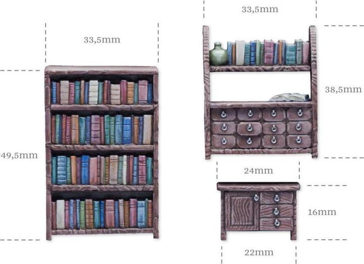 Immagine prodotto Tabletop-Art Libreria decorativa / cassettiera set 3 parti (Materiale sintetico)