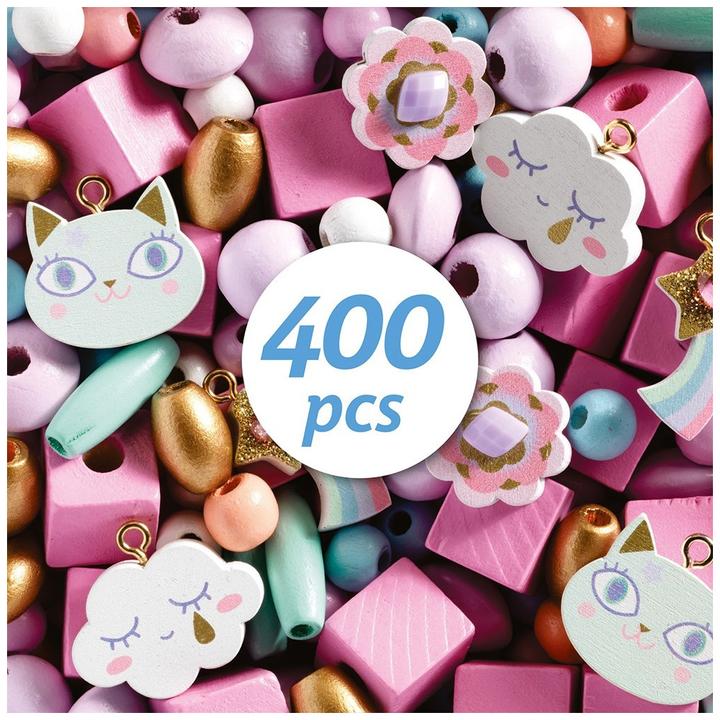 Actual product image Djeco Wooden beads rainbow
