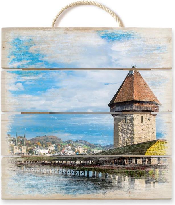 Immagine prodotto Trenddeko Ponte di legno a Lucerna (40 x 41,5 cm)