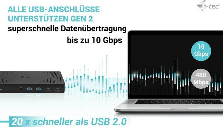 Image du produit i-tec Catriple4kdockpd2ch (USB-C, 13 Ports)