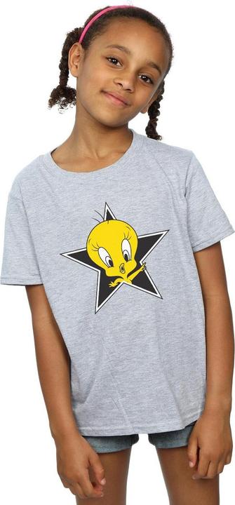Actual product image Looney Tunes Girls Tweety Pie Star Cotton T-Shirt (140, 146)