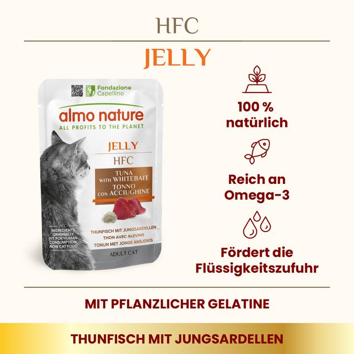 Actual product image Almo Nature HFC Jelly tuna and anchovies (Adult, 1 pcs., 55 g)