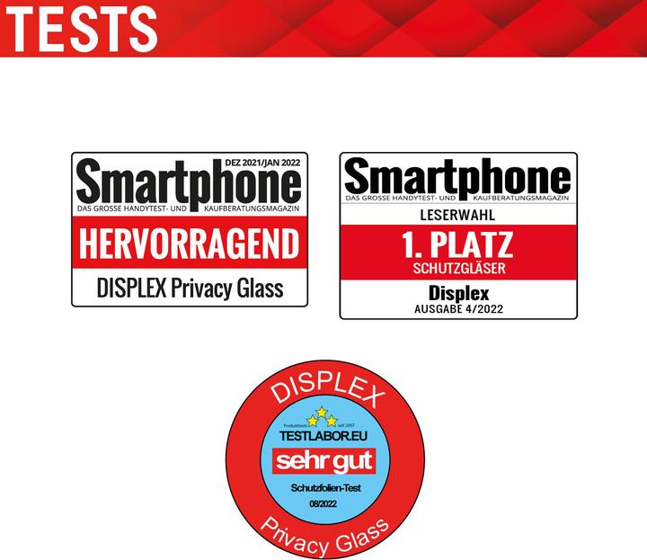 Produktbild Displex Real Glass, Privacy Full Cover Panzerglas (1 Stück, Apple iPhone 13, Apple iPhone 16e)