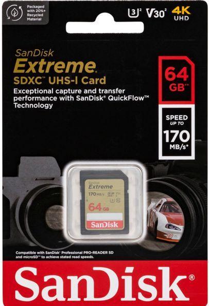 Immagine prodotto SanDisk Extreme (64 GB, SDXC, U3, UHS-I)