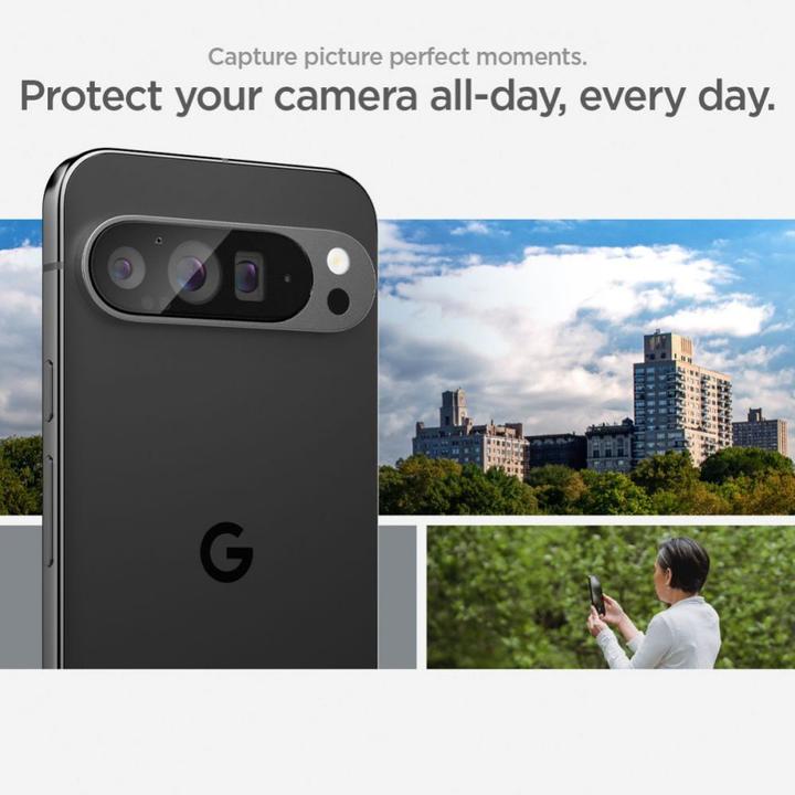 Actual product image Spigen EZ Fit Tempered Glass Camera Protector Google Pixel 9 Pro 2-Pack (2 Piece, Google Pixel 9 Pro)