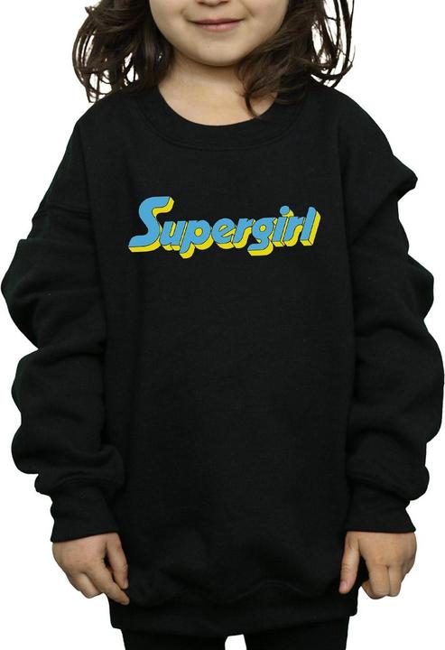 Actual product image Girls Supergirl Text Logo Sweatshirt (152, 158)