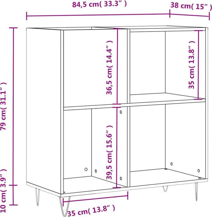 Immagine prodotto VidaXL Plattenschrank Sonoma-Eiche 84,5x38x89 cm Holzwerkstoff