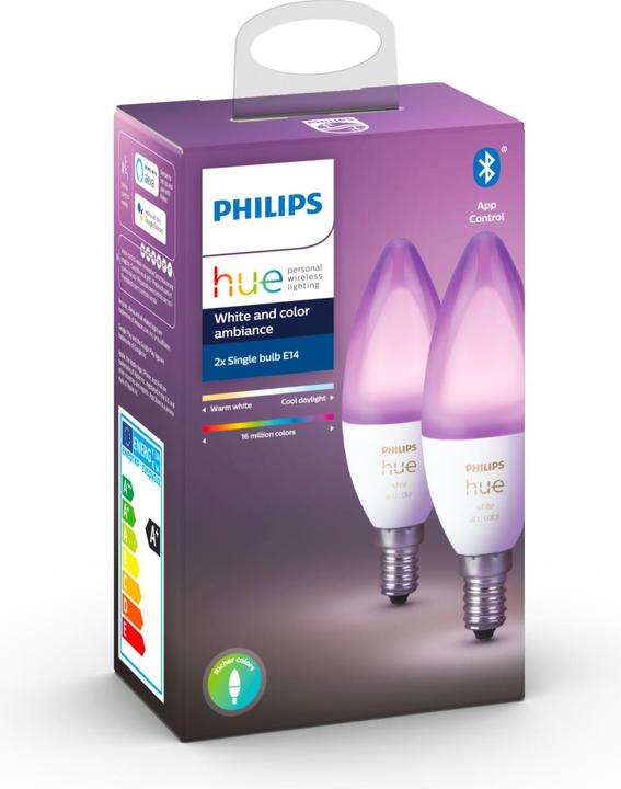 Immagine prodotto Philips Hue White & Color BT (E14, 5.30 W, 470 lm, 2 x, G)