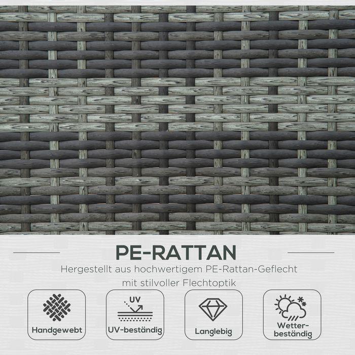 Image du produit Swisshandel24 Polyrattan chaise longue double chaise longue de jardin pour 2 personnes dossier à 5 niveaux métal (196 cm)