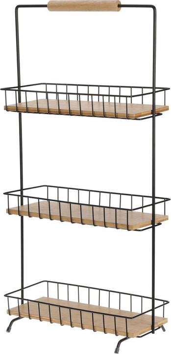Casativo Scaffale da cucina in metallo e bambù (29,5 x 12,5 x 58 cm)