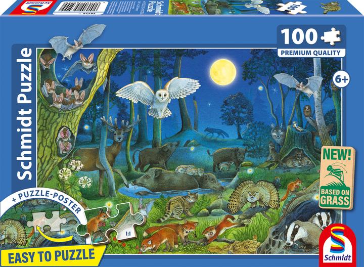 Produktbild Schmidt Spiele Tiere nachts im Wald 100 Teile (100 Teile)