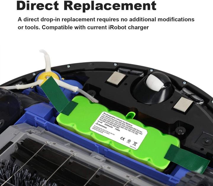 Immagine prodotto Acconic Batteria 5200mAh f. Roomba iRobot 660 665 670 671 675 696 681 790 866 886 896 Scooba 450