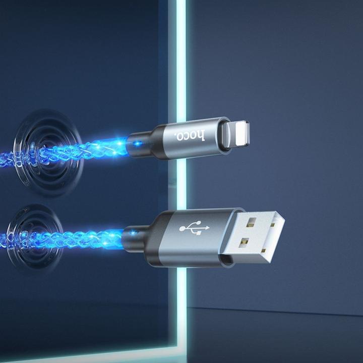 Actual product image Hoco Cable cable USB A to Lightning 2,4A U112 1 m gray (1 m, USB 3.0)