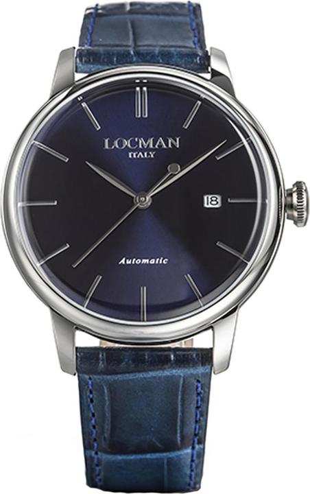 Produktbild Locman Italy Herrenuhr 1960 Automatik blau Ref. 0255 (Uhr mit Schmuckstein, 42 mm)