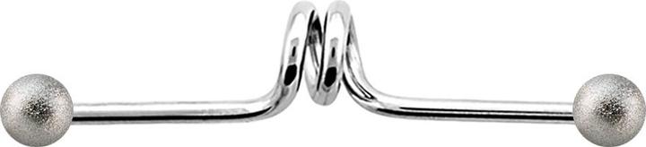 Produktbild Star Piercing Barbell silber twister mit zwei Kugeln gesprenkelt (Chirurgenstahl 316L)