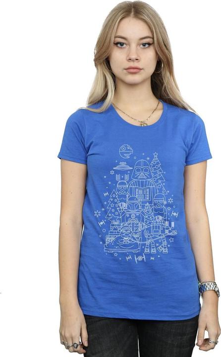 Actual product image Star Wars Womens/Ladies Empire Christmas Cotton T-Shirt (S)