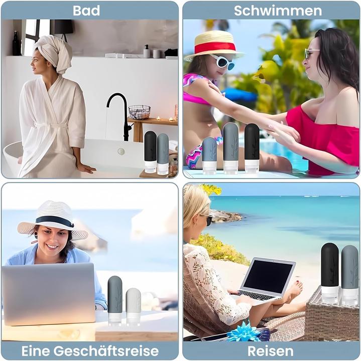 Produktbild Swissdetector Set Wiederbefüllbare Reiseflaschen (Flüssigkeitsbeutel)