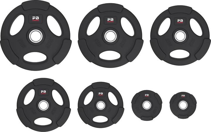 Image du produit Perform Better Disque d'haltères à 3 poignées caoutchouté noir (pcs) (1 x 10 kg)