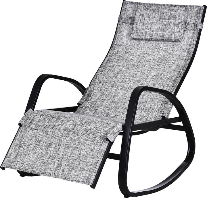 Produktbild Outsunny Schaukelstuhl mit verstellbarer Rückenlehne und Fussstütze (69 cm)