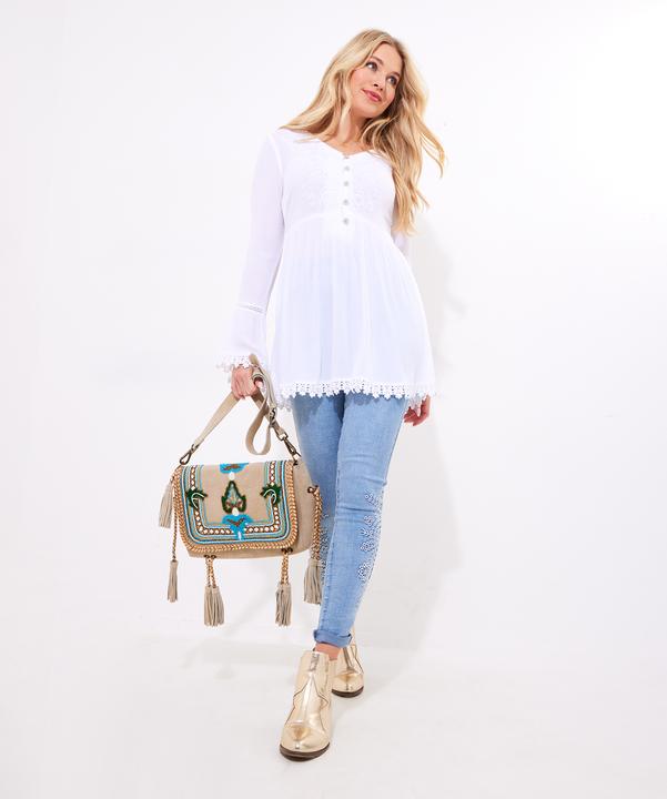 Actual product image Joe Browns Lace Trim Embroidered Tunic (44)