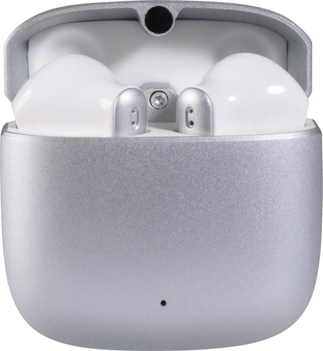 Immagine prodotto Vivanco Auricolari Bluetooth True Wireless, custodia in metallo, modalità a bassa latenza, argento (180 h, Senza fili)