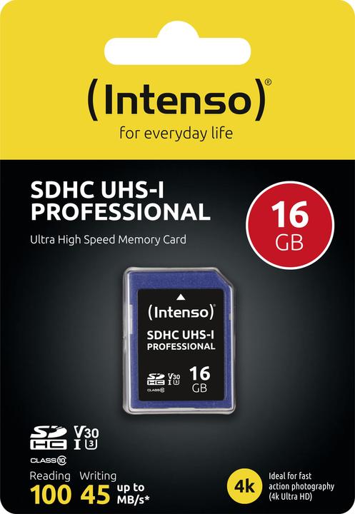 Image du produit Intenso Carte SDHC (16 Go, SDHC, U3, UHS-I)